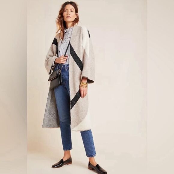 Anthropologie Jackets & Blazers - Akemi + Kin Antonio Sweater Oversized Fuzzy Coat Sz OS